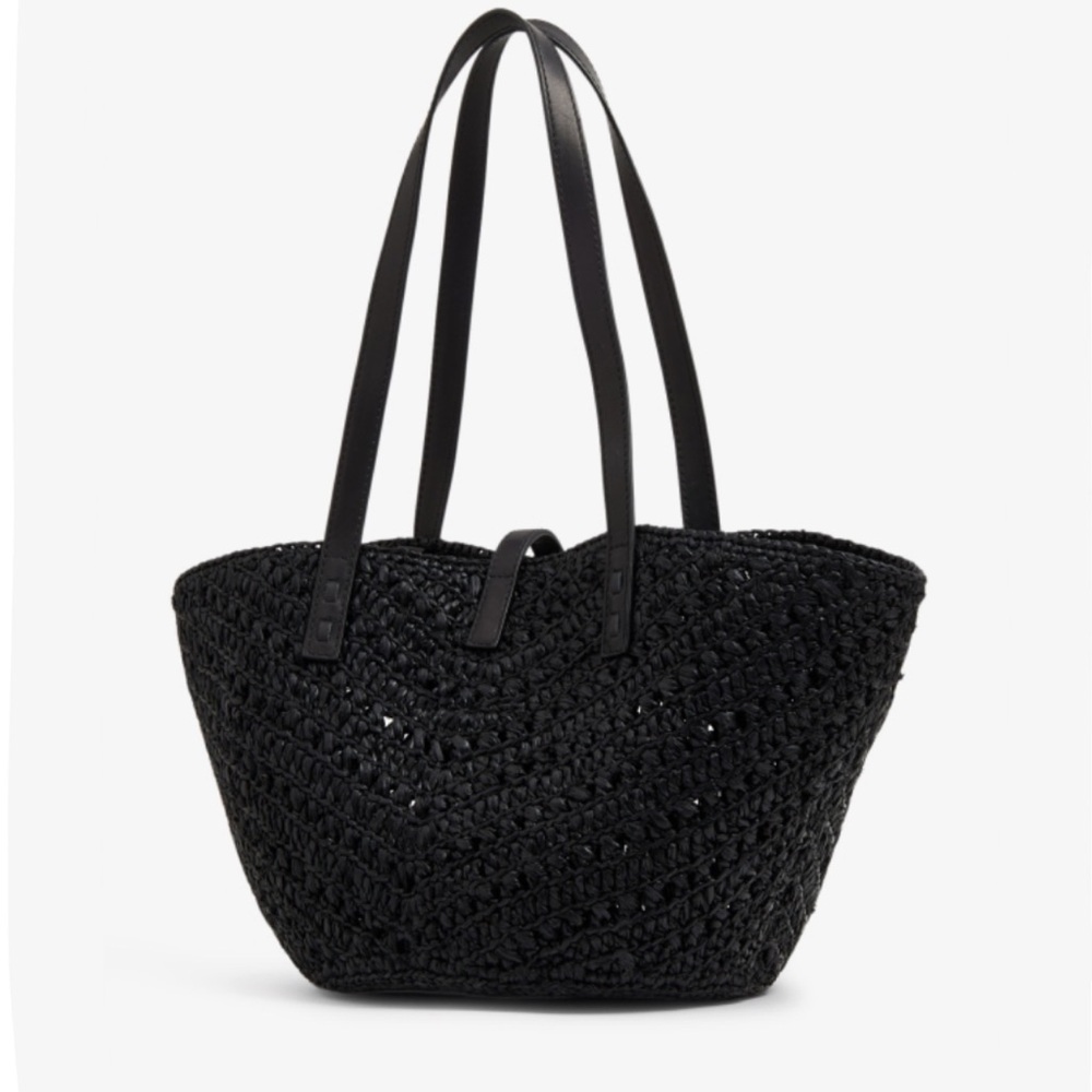 SAINT LAURENT Panier monogram YSL logo raffia tote bag - Picture 4 of 4
